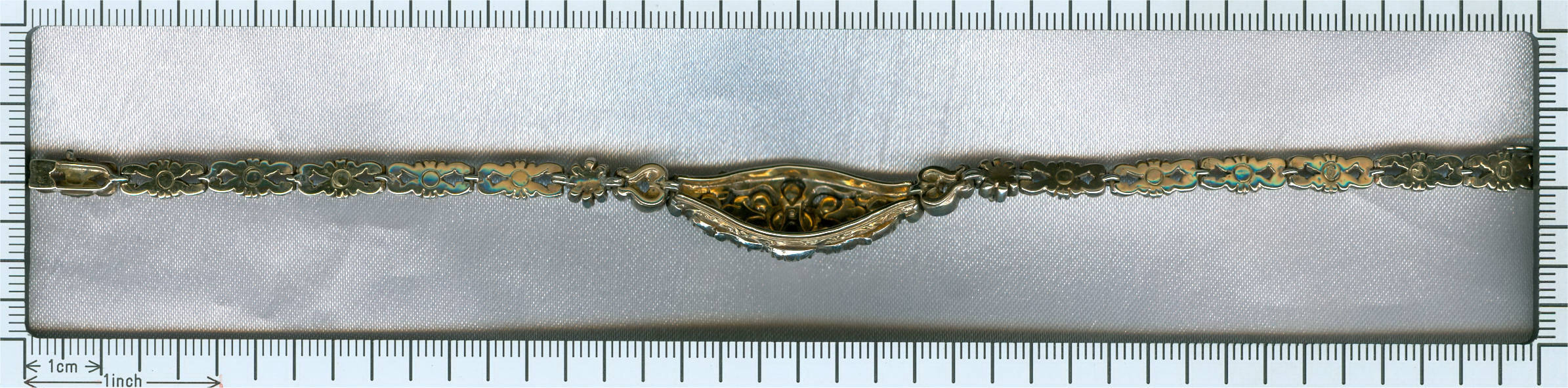 Victorian style rose cut diamond bracelet set in silver backed with gold (image 3 of 3)